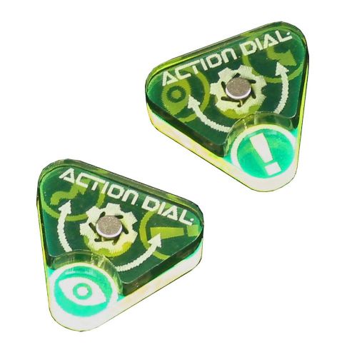 Space Fighter Action Dials, Fluorescent Green (2)